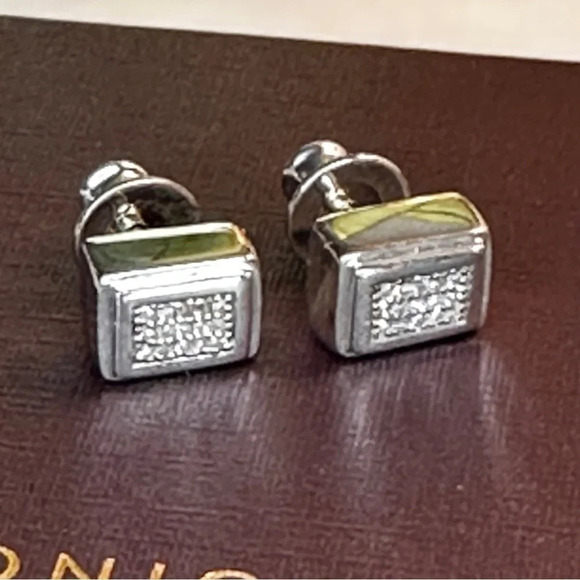 Monica Vinader Diamond and Sterling silver Stud Earrings - New! - Picture 2 of 6